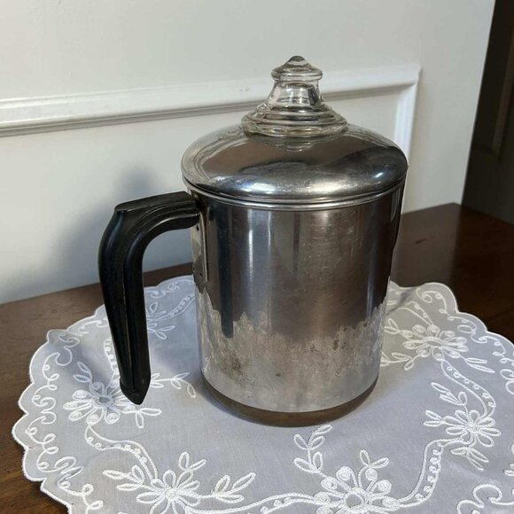Vintage Revere Ware 1801 copper-clad stainless steel coffee pot / percolator - Picture 3 of 10